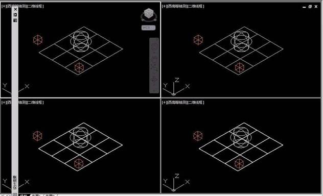 CAD中三維對象怎么設置四視圖？