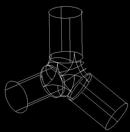 如何用CAD繪制一個三通管？
