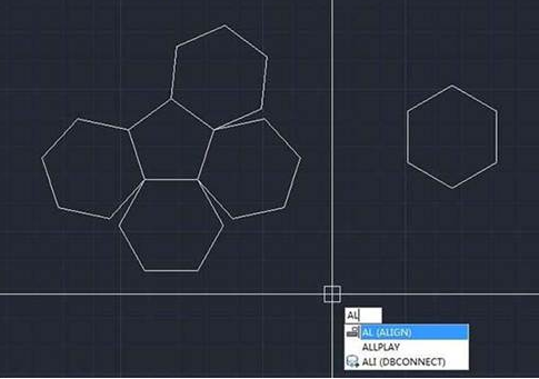 CAD如何使六邊形對齊到五邊形上？